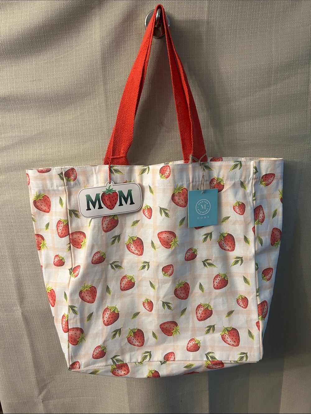 Martha Stewart Canvas Tote Bag Strawberries
